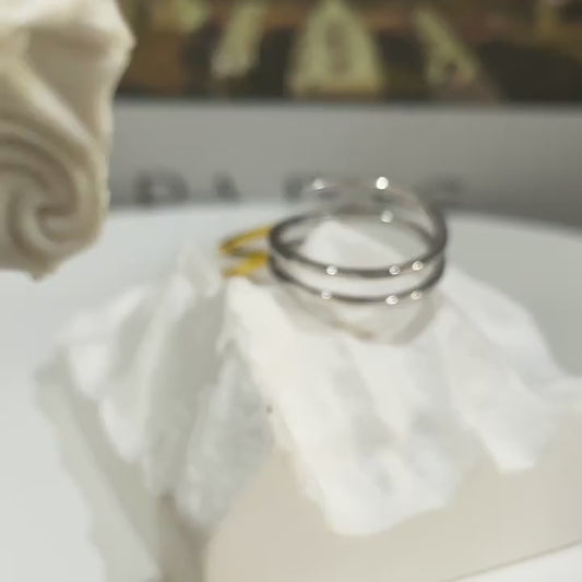 S925 Silver Triplets Ring